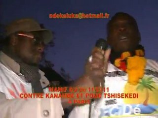 LES COMBATTANTS ET PARTIS POLITIQUES DE FRANCE POUR Y'A TSHITSHI LE 26 A PARIS ACTE  3