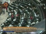 AN aprobó Bs.F. 297.386 para presupuesto nacional 2012