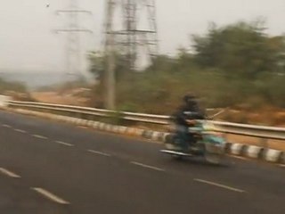 Incredible Motorcycle Frisbee Catch