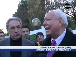 Gaudin félicite les marins pompiers (Marseille)