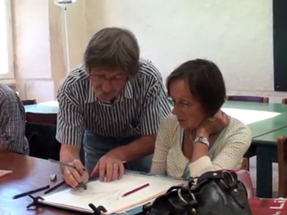 Cours avec l'illustrateur Patrick Morin - Les Arts Plastiques de Saint-Benoît près de Poitiers - Peinture porcelaine Aquarelle Dessin Pastel