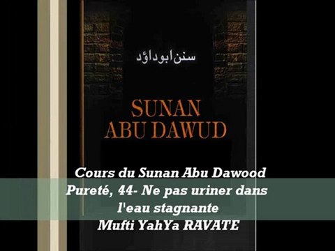 50. Cours du Sunan Abu Dawood Pureté, 44- Ne pas uriner dans l'eau stagnante