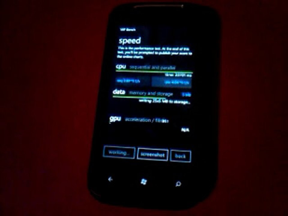 Test WP Bench - HTC 7 Mozart