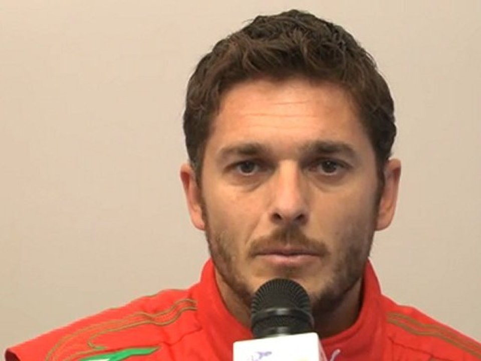 24 Heures du Mans 2011, interview de Giancarlo Fisichella pilote de la Ferrari F458 Italia n°51