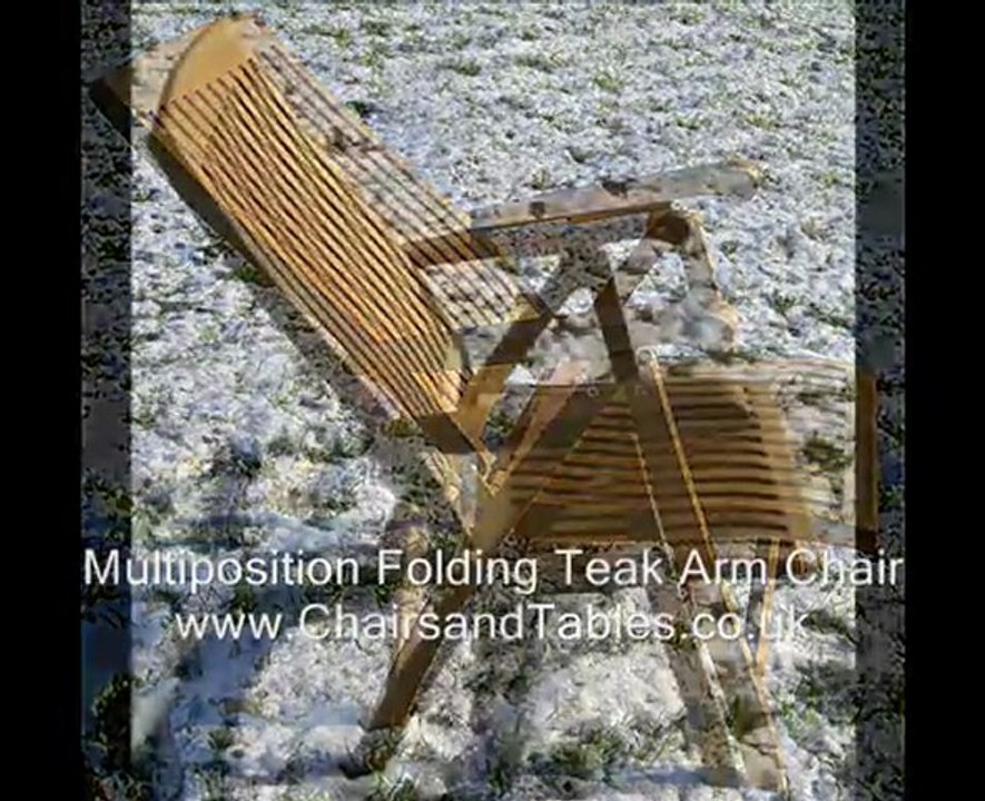 Multi-Position Folding Teak Arm Chair from www.chairsandtables.co.uk