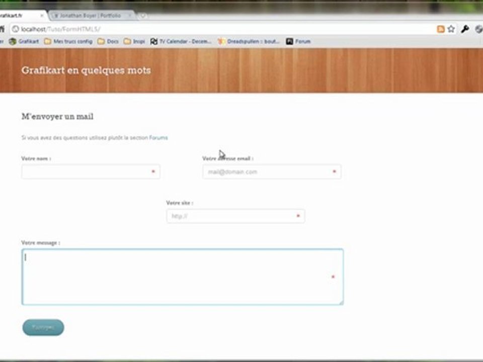 Tutoriel vidéo HTML-CSS : Validation de formulaire en HTML5 et CSS3
