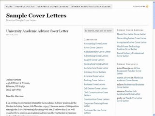 sample cover letters