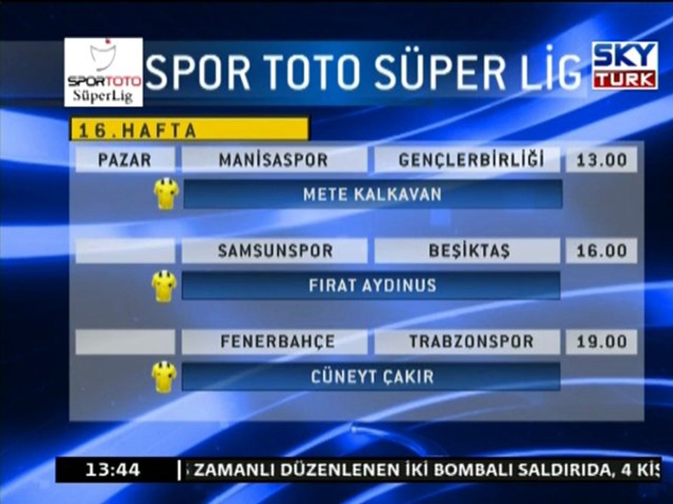 Süper Lig'de Haftanın Programı