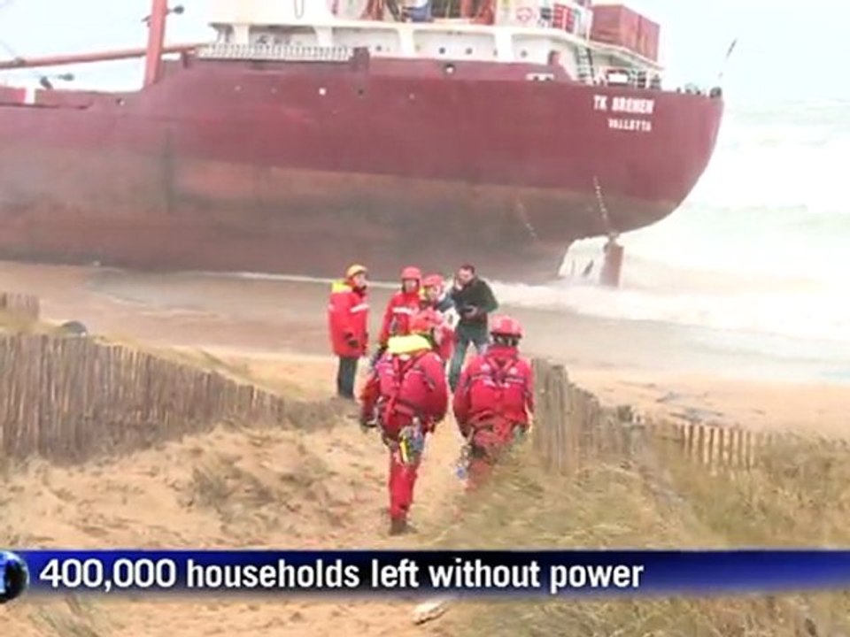 Massive power outage as storm batters French coast