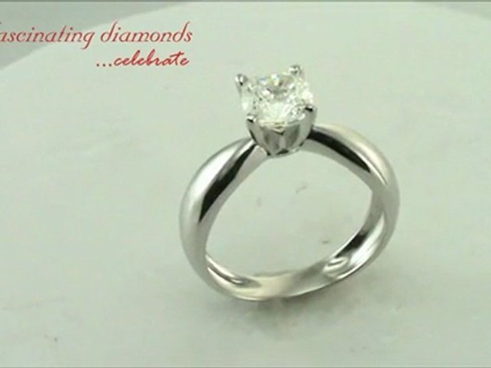 Cushion Cut Solitaire Diamond Engagement Ring In Prong Setting