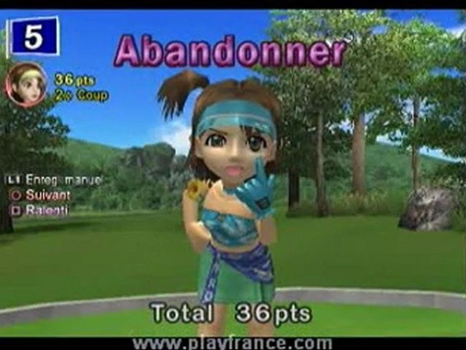 Everybody's Golf (PS2) - Parcours débutant du mini-golf.