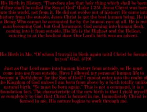 Christian Devotional: His Birth and Our New Birth - Oswald Chambers ( My Utmost for His Highest )