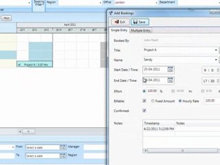 eResource Scheduler's Booking Chart