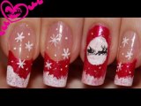 Christmas.Santa Silhouette.Nail art design.Home Made Decals.