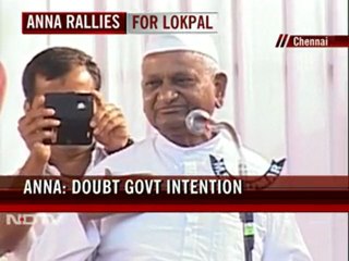 Anna Hazare rallies for Lokpal in Chennai