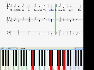 Kids Song and Nursery Rhyme - Kitty White (Piano Instrumental with Sheet Music)