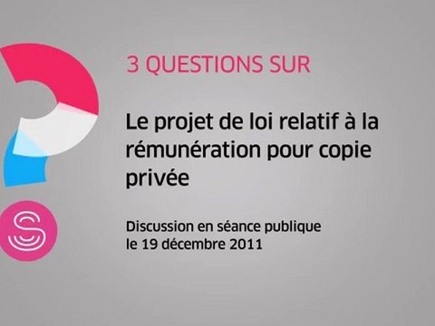 [Questions sur ] Le projet de loi relatif à la rémunération pour copie privée