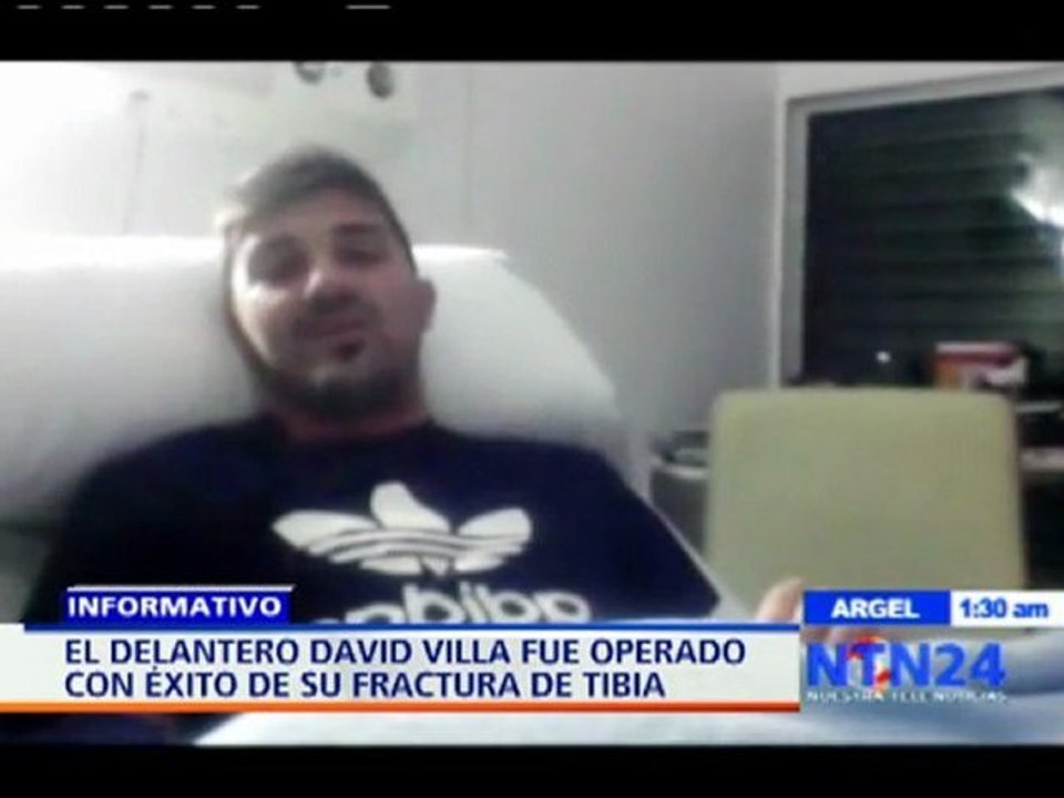 David Villa envía un mensaje a sus seguidores horas después de ser operado de su pierna