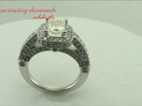 Princess Cut Halo Diamond Engagement Ring With Milgrains In Pave Set