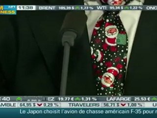 Olivier Delamarche reçoit un cadeau de Noël de BFM Business