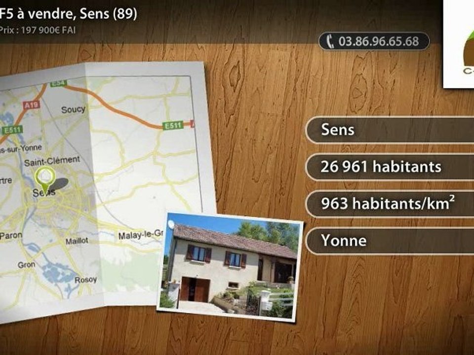 Maison F5 à vendre, Sens (89)