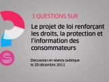 [Questions sur] Le projet de loi sur le droit des consommateurs