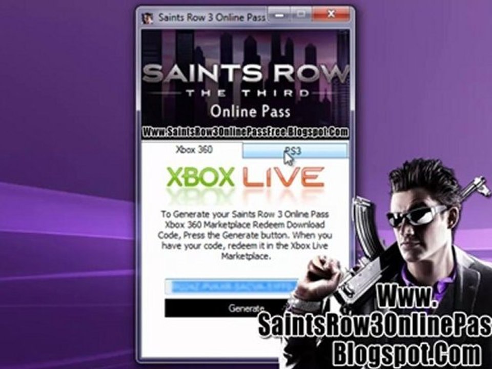 Free Online Pass Code For Saints Row 3 Game - Tutorial