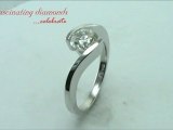 Solitaire Round Diamond By Pass Engagement Ring Swirl Tension Setting