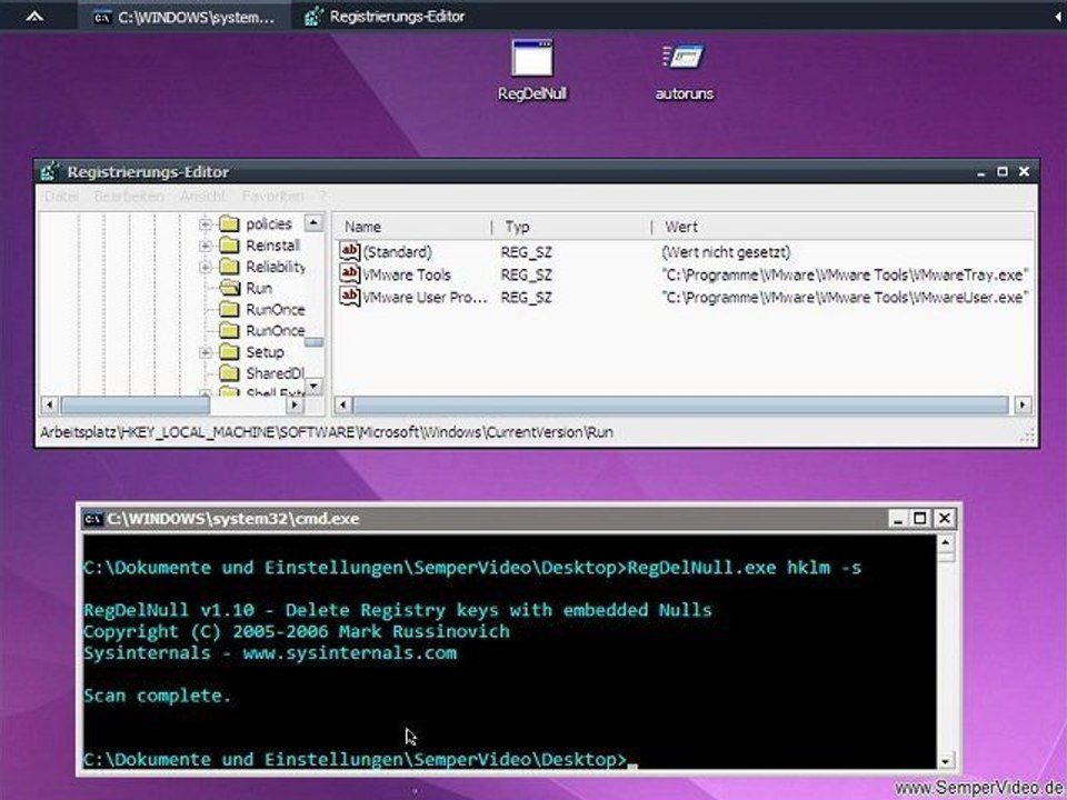 Windows XP: Versteckte Registry Einträge
