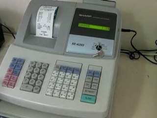 Sharp Xea-203 Cash Register Demonstration and basic operation.