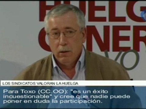29S: Méndez (UGT) y Toxo (CCOO) califican de éxito la jornada de huelga