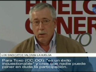 29S: Méndez (UGT) y Toxo (CCOO) califican de "éxito" la jornada de huelga