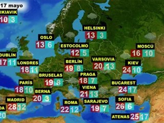 El tiempo en Europa, por países, previsión del lunes 16 y martes 17 de mayo