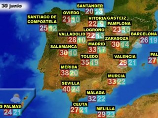 El tiempo en España por CCAA, miércoles 29 y jueves 30 de junio