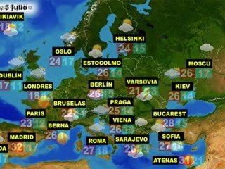 El tiempo en Europa, por países, previsión del martes 5 y miércoles 6 de julio