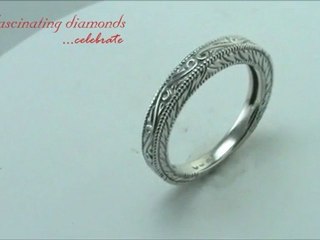 3MM Thick Solid Gold Vintage Engraved Anniversary Band