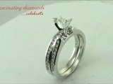 Heart Shape Diamond Channel Wedding Bridal Ring Set