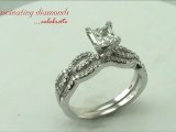 Pear Shape Petite Diamond Split Band Wedding Bridal Ring Set