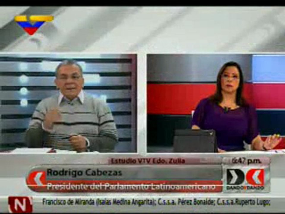 (VIDEO) Dando y Dando: Rodrigo Cabezas, presidente del Parlatino 21.12 2011  1/2