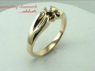 Flat Head Semi Mount Men Wedding Ring in Prong Setting