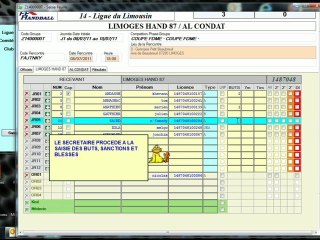 La feuille de match informatisée: Arbitre Handball