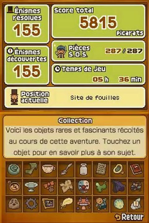 [13/17] Soluce Professeur Layton et l'appel du spectre( P.L.4): ENIGMES CACHES et COLECTION