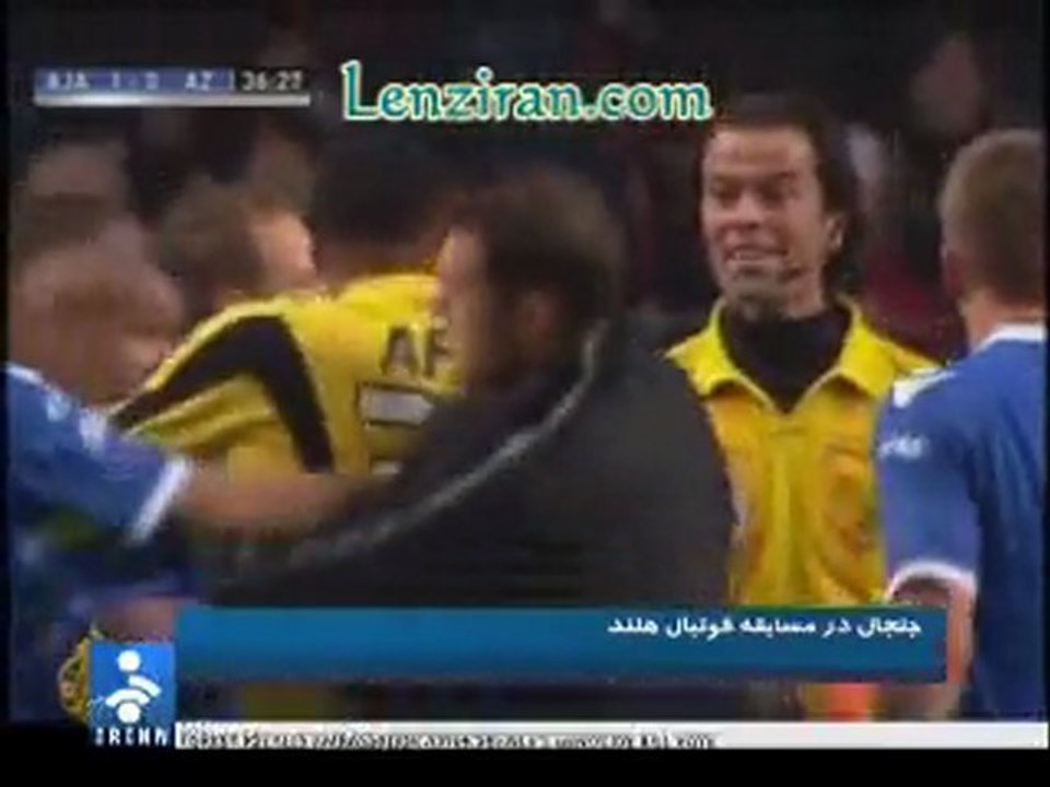 Football fan kicked and beat goalkeeper during Ajax match with AZ in Amsterdam Stadium