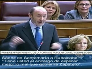 Sáenz de Santamaría a Rubalcaba: "Tiene usted el encargo de explicar mejor lo mal que gobierna ZP"