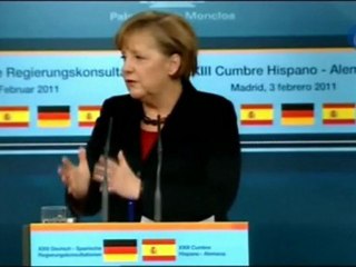 Rueda de prensa; Totales de Angela Merkel tras la cumbre hispano-germana