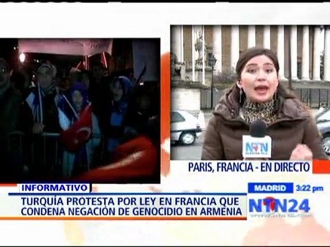 Turquía protesta por ley en Francia que condena negación de genocidio armenio