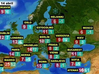 El tiempo en Europa, por países, previsión para el miércoles 13 y jueves 14 de abril