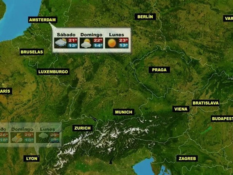 El tiempo en Europa, por países, previsión del  viernes 8 al lunes 11 de julio