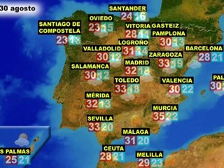 El tiempo en España por CCAA, lunes 29 y martes 30 de agosto