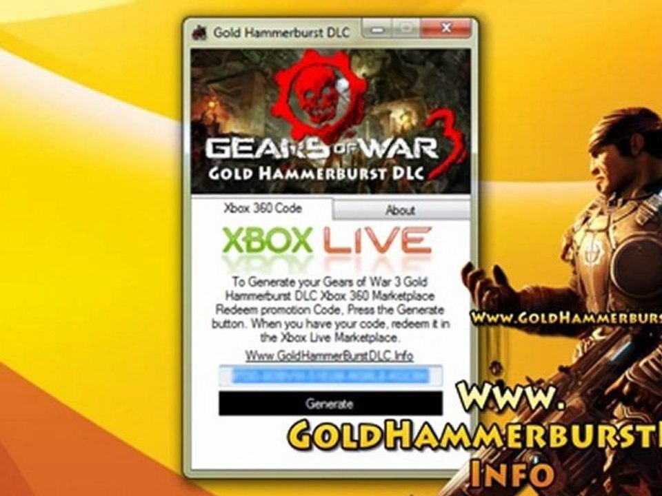 Gears of War 3 Golden Hammerburst Weapon DLC Free Downaoad